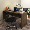 Ver imagem 2 de Mesa para Escritório Escrivaninha Madeira Linha Office 180cm Cor:nogal