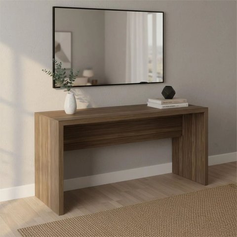 Mesa para Escritório Escrivaninha Madeira Linha Office 180cm Cor:Nogal