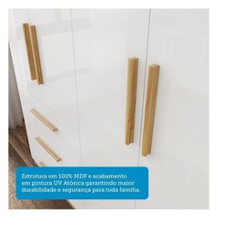 Quarto de Bebê Berço com Capitonê Guarda-roupa e Cômoda 100% Mdf Retrô Kakau Espresso Móveis - 10