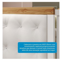 Quarto de Bebê Berço com Capitonê Guarda-roupa e Cômoda 100% Mdf Retrô Kakau Espresso Móveis - 8