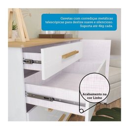 Quarto de Bebê Berço com Capitonê Guarda-roupa e Cômoda 100% Mdf Retrô Kakau Espresso Móveis - 13
