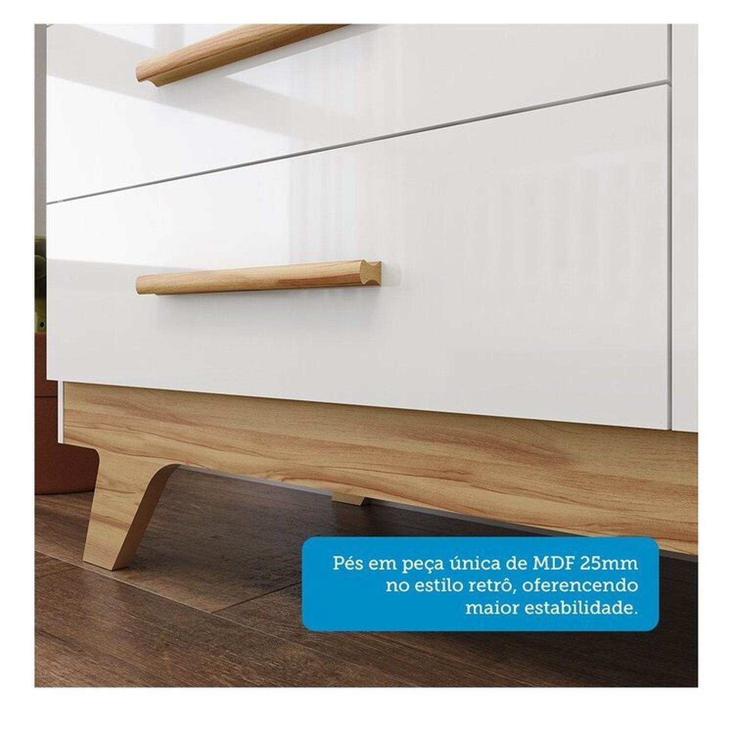 Quarto de Bebê Berço com Capitonê Guarda-roupa e Cômoda 100% Mdf Retrô Kakau Espresso Móveis - 12