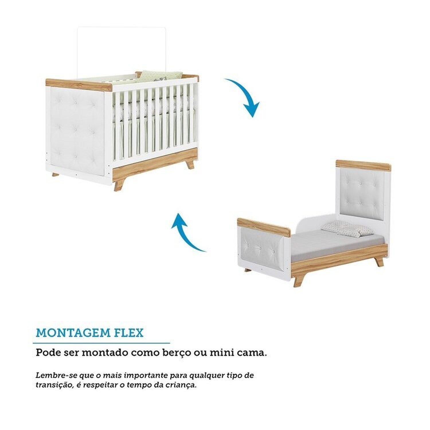 Quarto de Bebê Berço com Capitonê Guarda-roupa e Cômoda 100% Mdf Retrô Kakau Espresso Móveis - 7