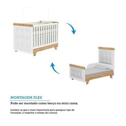 Quarto de Bebê Berço com Capitonê Guarda-roupa e Cômoda 100% Mdf Retrô Kakau Espresso Móveis - 7