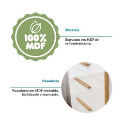Quarto de Bebê Berço com Capitonê Guarda-roupa e Cômoda 100% Mdf Retrô Kakau Espresso Móveis - 14