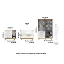 Ver imagem 5 de Quarto de Bebê Berço com Capitonê Guarda-Roupa e Cômoda 100% MDF Retrô Kakau Yescasa Branco/Brilho/Amêndoa