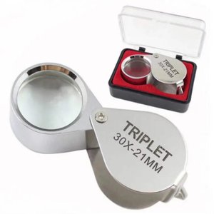 LUPA DE MAO BOLSO JOALHERIA RELOJOEIRO OURIVES ELETRONICA 30X21MM PORTATIL ARTICULADA ZOOM GEOLOGIA 