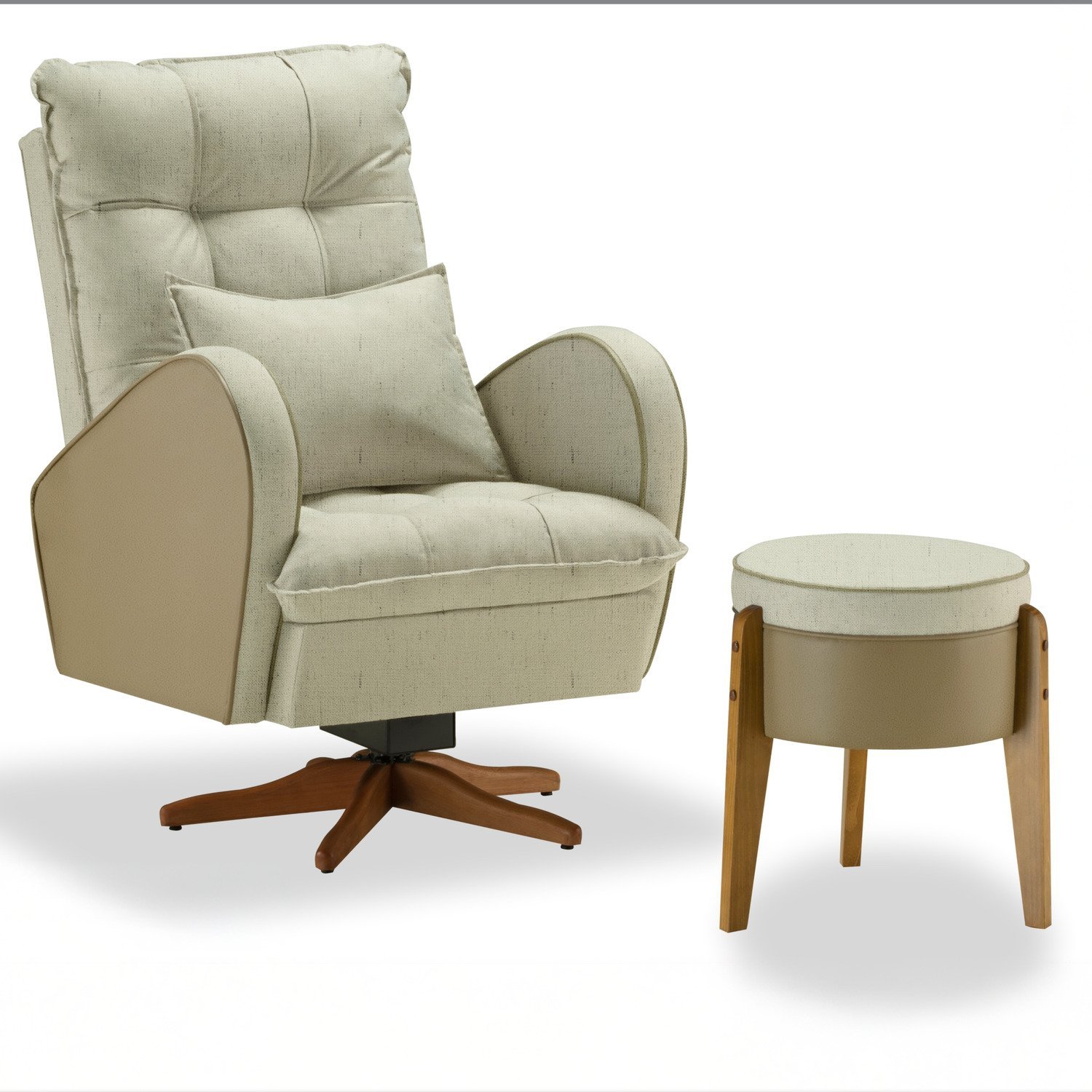 Poltrona Jade com Puff Tec. 504/636
