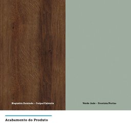 Paneleiro Torre 70Cm Jade Nogueira Dourado Com Verde Jade - 2