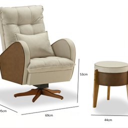 Poltrona para Quarto de Bebê Jade com Puff Tec. 410 - 2