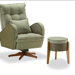 Poltrona para Quarto de Bebê Jade com Puff Tec. 410 - 1
