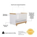 Ver imagem 6 de Quarto de Bebê com Berço e Guarda-Roupa com Janelas 100% MDF Retrô Kakau Espresso Móveis Branco/Brilho/Amêndoa