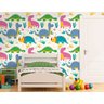 Papel de Parede Infantil - Dinossauros Coloridos Arte Destaque 1,50 Metros - 1