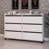 Cômoda Prima 6 Gavetas Branco Preto 6087 Primus Móveis - 2