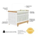 Ver imagem 6 de Quarto de Bebê Berço com Capitonê e Guarda-Roupa com Janelas 100% MDF Retrô Kakau Espresso Móveis Branco/Brilho/Amêndoa
