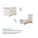 Ver imagem 7 de Quarto de Bebê Berço com Capitonê e Guarda-Roupa com Janelas 100% MDF Retrô Kakau Espresso Móveis Branco/Brilho/Amêndoa