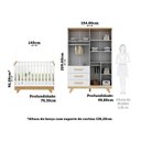 Ver imagem 5 de Quarto de Bebê Berço com Capitonê e Guarda-Roupa com Janelas 100% MDF Retrô Kakau Espresso Móveis Branco/Brilho/Amêndoa