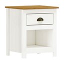 Ver imagem 3 de Mesa de Cabeceira 1 Gaveta com Nicho Topázio 100% Madeira Maciça para Quarto Branco