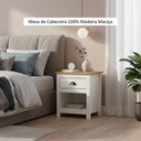 Ver imagem 5 de Mesa de Cabeceira 1 Gaveta com Nicho Topázio 100% Madeira Maciça para Quarto Branco