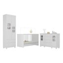 Ver imagem 1 de Quarto de Bebê Completo com Berço 3 em 1 para Colchão 130x60cm Sol Multimóveis Mp4530 Branco