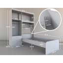 Ver imagem 4 de Roupeiro Can com Cama Baú Solteiro 1.57m 4 Portas e 3 Gavetas Amplo Espaço Interno Cor Jequitiba/off