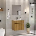 Ver imagem 1 de Armário Conjunto de Banheiro com Gabinete, Cuba e Espelheira Patina 60 cm