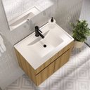 Ver imagem 2 de Armário Conjunto de Banheiro com Gabinete, Cuba e Espelheira Patina 60 cm