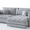Ver imagem 3 de Sofá Cama para Sala de Estar Luna Estofados Molas