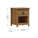 Ver imagem 4 de Mesa de Cabeceira 1 Gaveta com Nicho Topázio 100% Madeira Maciça para Quarto Marrom