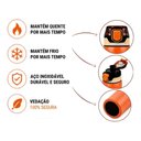 Ver imagem 2 de Garrafa Térmica Ms-968 800ml Isolada Canudo Squeeze Quente e Frio:Laranja