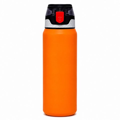 Garrafa Térmica Ms-968 800ml Isolada Canudo Squeeze Quente e Frio:Laranja