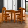 Mesa de Madeira Maciça com 4 Cadeiras - Marrom - 1