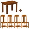Mesa de Madeira Maciça com 4 Cadeiras - Marrom - 2
