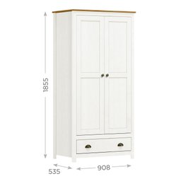 Guarda-Roupa Solteiro 2 Portas 1 Gaveta de Madeira Maciça Topázio  - 5