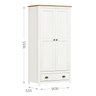 Guarda-Roupa Solteiro 2 Portas 1 Gaveta Topázio Madeira Maciça - 5