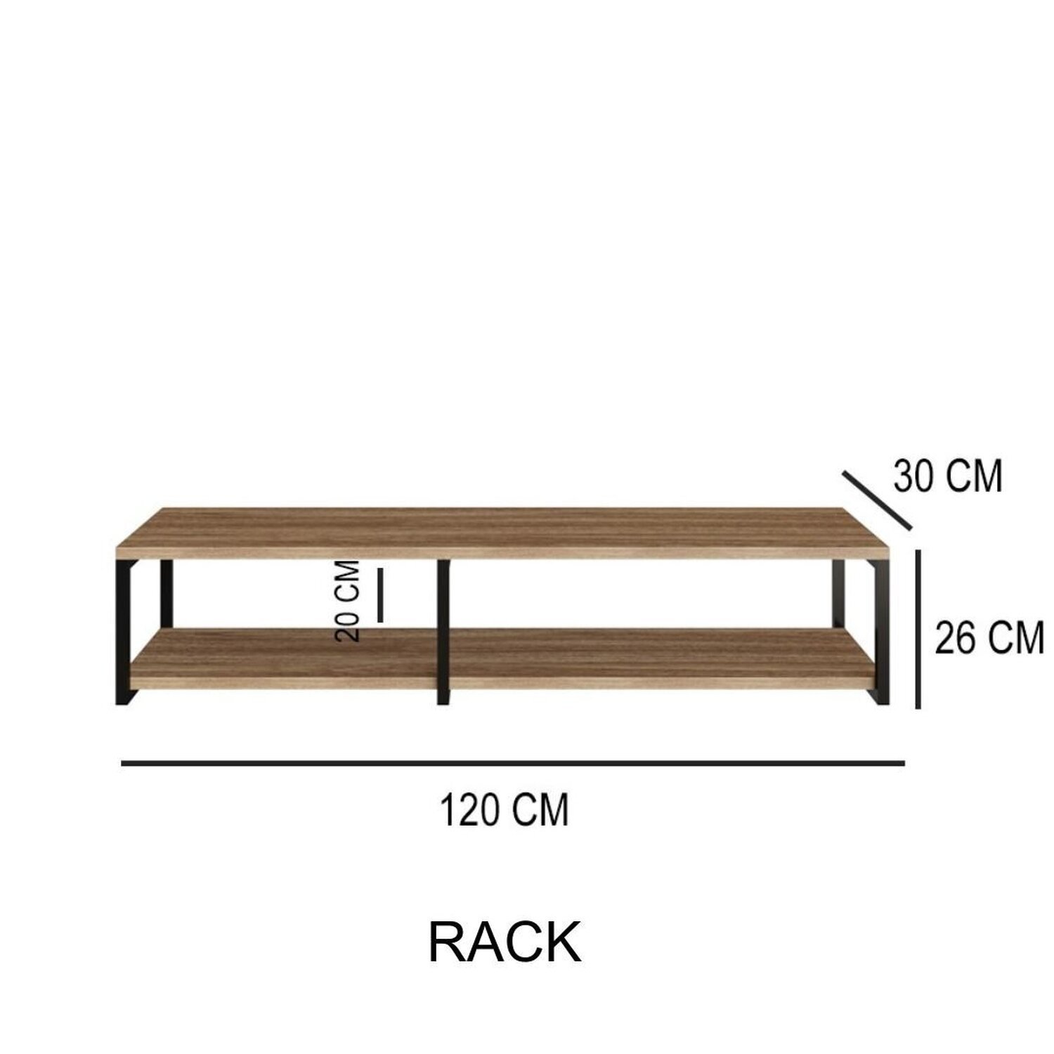 Conjunto Rack e Prateleira Industrial Urban com 120 Cm - 3