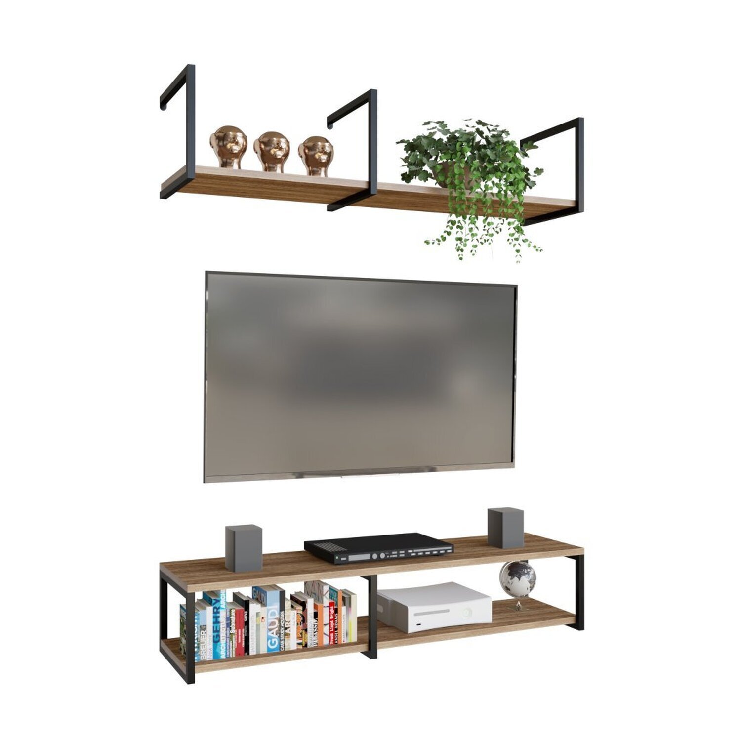 Conjunto Rack e Prateleira Industrial Urban com 120 Cm - 2