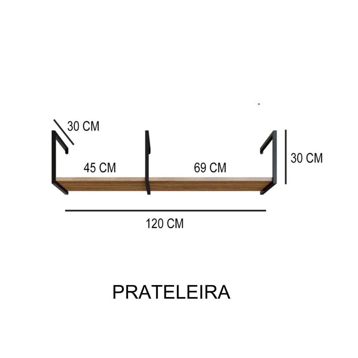 Conjunto Rack e Prateleira Industrial Urban com 120 Cm - 4