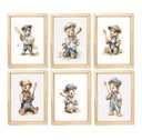 Ver imagem 1 de Kit Quadro Urso Baseball Decorativo Quarto Criança Enxoval Bebê Menino
