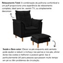 Ver imagem 4 de Poltrona Decorativa Sala de Estar Quarto Leitura Ibiza Suede Cor:preto