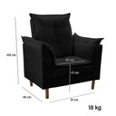 Ver imagem 3 de Poltrona Decorativa Sala de Estar Quarto Leitura Ibiza Suede Cor:preto