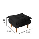 Ver imagem 7 de Poltrona Decorativa Sala de Estar Quarto Leitura Ibiza Suede Cor:preto