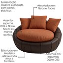 Ver imagem 5 de Poltrona Decorativa Safira Base Giratoria Linho Color Trend e Courino Tca 303 Tcs 721 Moll