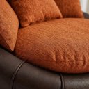 Ver mais imagens de Poltrona Decorativa Safira Base Giratoria Linho Color Trend e Courino Tca 303 Tcs 721 Moll