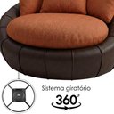 Ver imagem 6 de Poltrona Decorativa Safira Base Giratoria Linho Color Trend e Courino Tca 303 Tcs 721 Moll