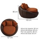 Ver imagem 3 de Poltrona Decorativa Safira Base Giratoria Linho Color Trend e Courino Tca 303 Tcs 721 Moll