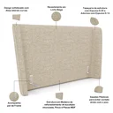 Ver imagem 5 de Cabeceira Cama Box Queen 160cm Nilo P05 Linho Bege Escuro - Lyam Decor