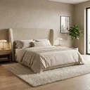 Ver imagem 3 de Cabeceira Cama Box Queen 160cm Nilo P05 Linho Bege Escuro - Lyam Decor