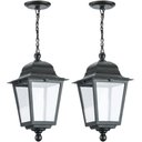 Ver imagem 1 de Kit 2 Luminárias de Teto 21x58cm Pendente Preto Clássico Termoplástico Bivolt Soberana Dital