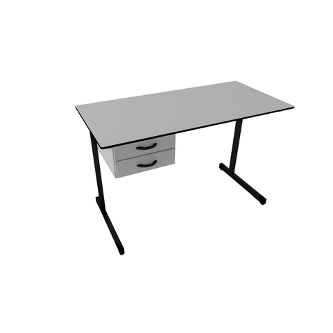 Mesa Escritório Economica com 2 Gavetas 1,20 X 0,60 - Azul/cinza